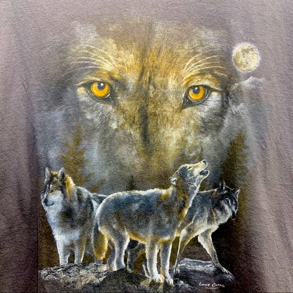 XL VINTAGE 90’s GREY WOLF NATURE TEE.